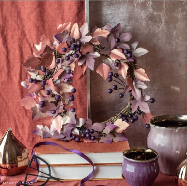 Frosted Paper Leaf and Berry Wreath – Digital Download - Image 2