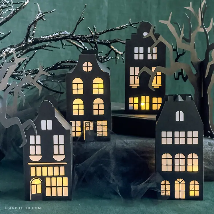 Papercut Halloween Canal House Luminaries– Digital Download