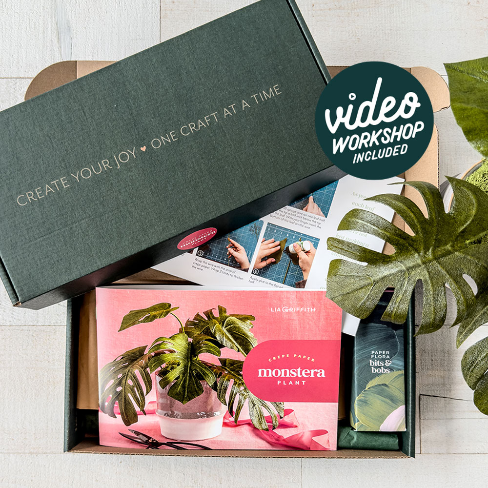 Monstera Plant Crepe Paper Flower Kit